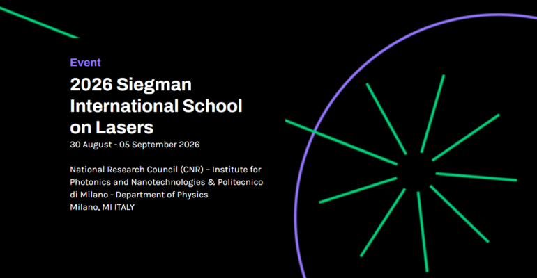 2026 Siegman International School on Lasers